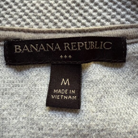 Banana Republic Size M Gray Textured Ponte Twill Knit Full Zip Moto Jacket - Picture 5 of 15